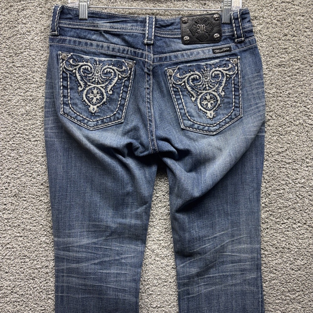 Miss Me Bootcut Jeans Women's Size 30 (32x34) Y2K Embroidered Rhinestone JP5341B